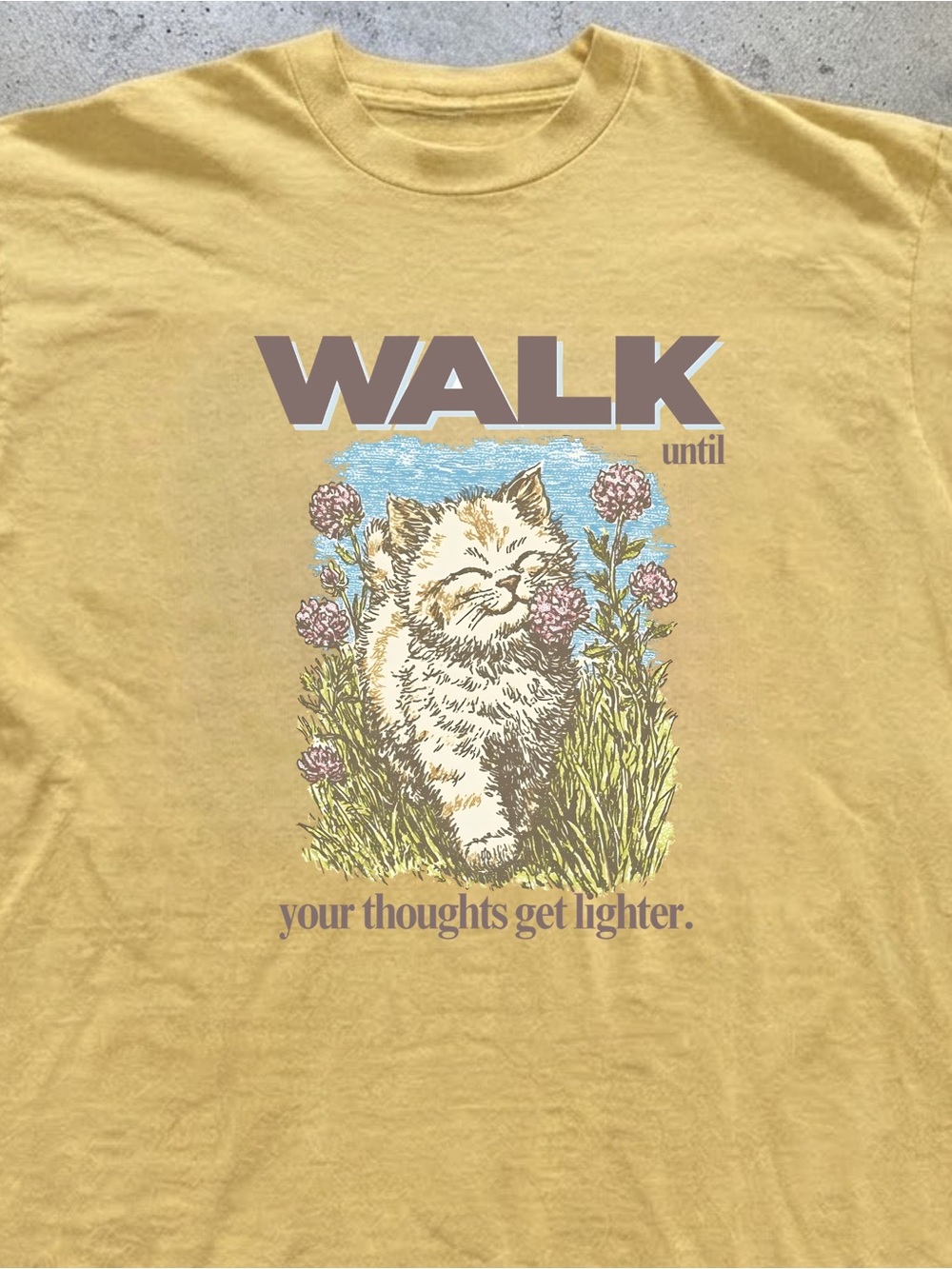 WALK Cat Graphic Tee in Mustard - Brand - Picture 2 of 2